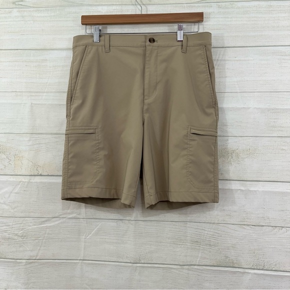 Chaps Tan Stretch Zipper Pockets Shorts - Picture 1 of 8